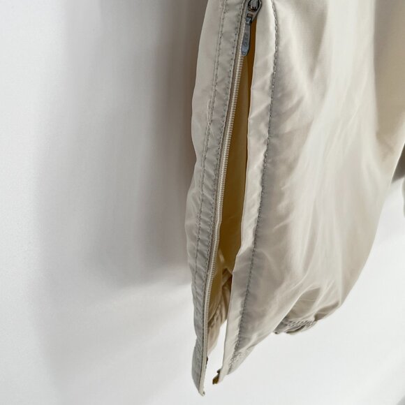 Vintage Nike Track Pants Womens Small Windbreaker Grey Lined Baggy Y2K Cream 90s - Picture 11 of 13